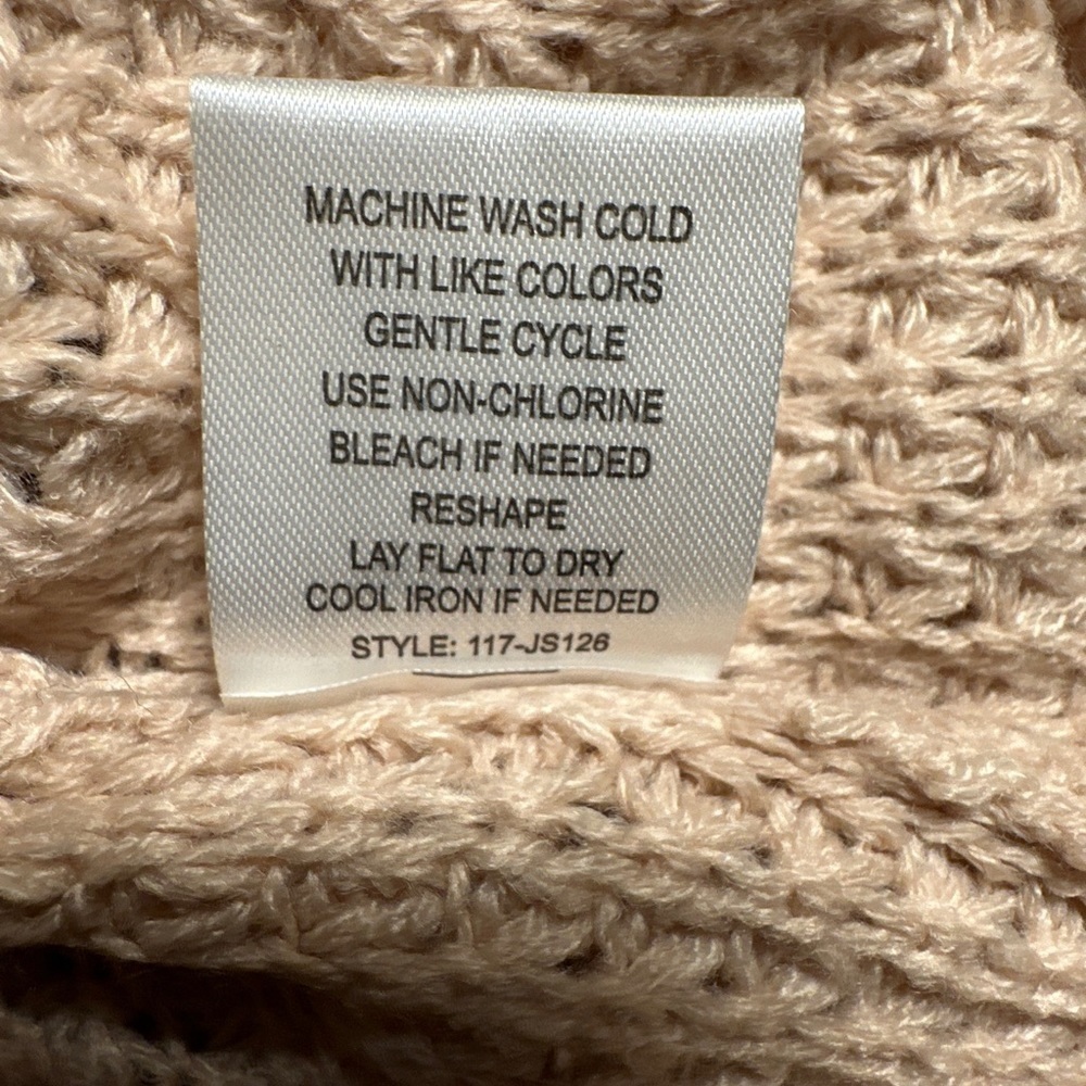 Ohmg Dusty Rose Pullover Knit Cowl Turtle Neck Lace Up Ribbon Sweater Blouse M - Picture 10 of 11